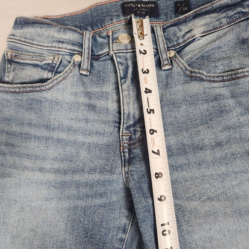 Lucky Brand Mid Rise Super Skinny Jeans Distressed Light Wash 6/28 - Picture 13 of 13